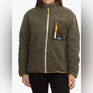 Kavu Pearsoll Sherpa Full-Zip Jacket Olive Women’s Medium